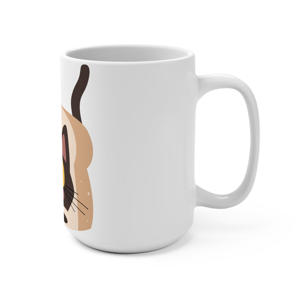 Cute Black Cat in Toast 15oz Coffee Mug — Kawaii Cat Lover Gift