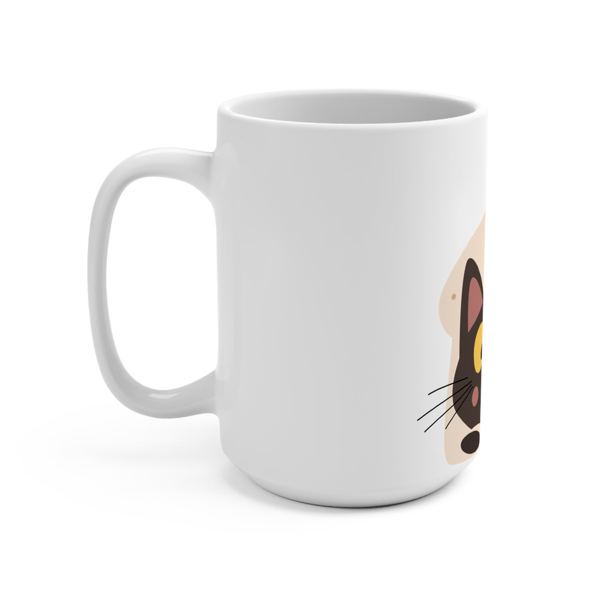 Cute Black Cat in Toast 15oz Coffee Mug — Kawaii Cat Lover Gift
